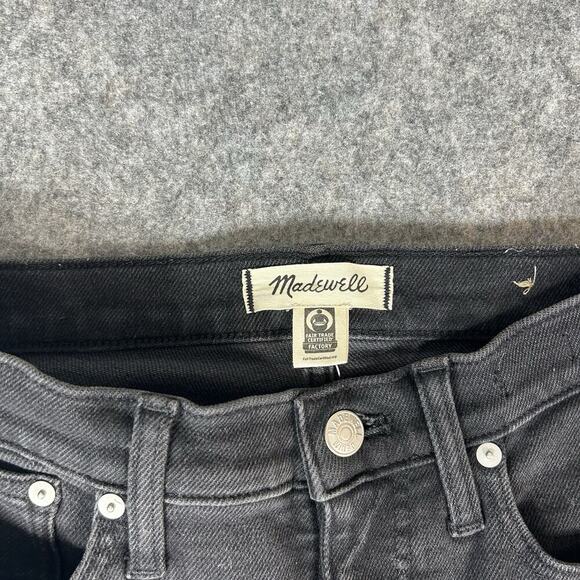 Madewell Mid Rise Kick Out Jeans Womens 23 Black Dark Wash Denim Stretch - Picture 3 of 10